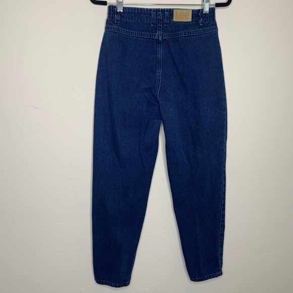 Vintge 90s Lee High Waist Jeans Sz 27" waist elastic side panels - Picture 3 of 8